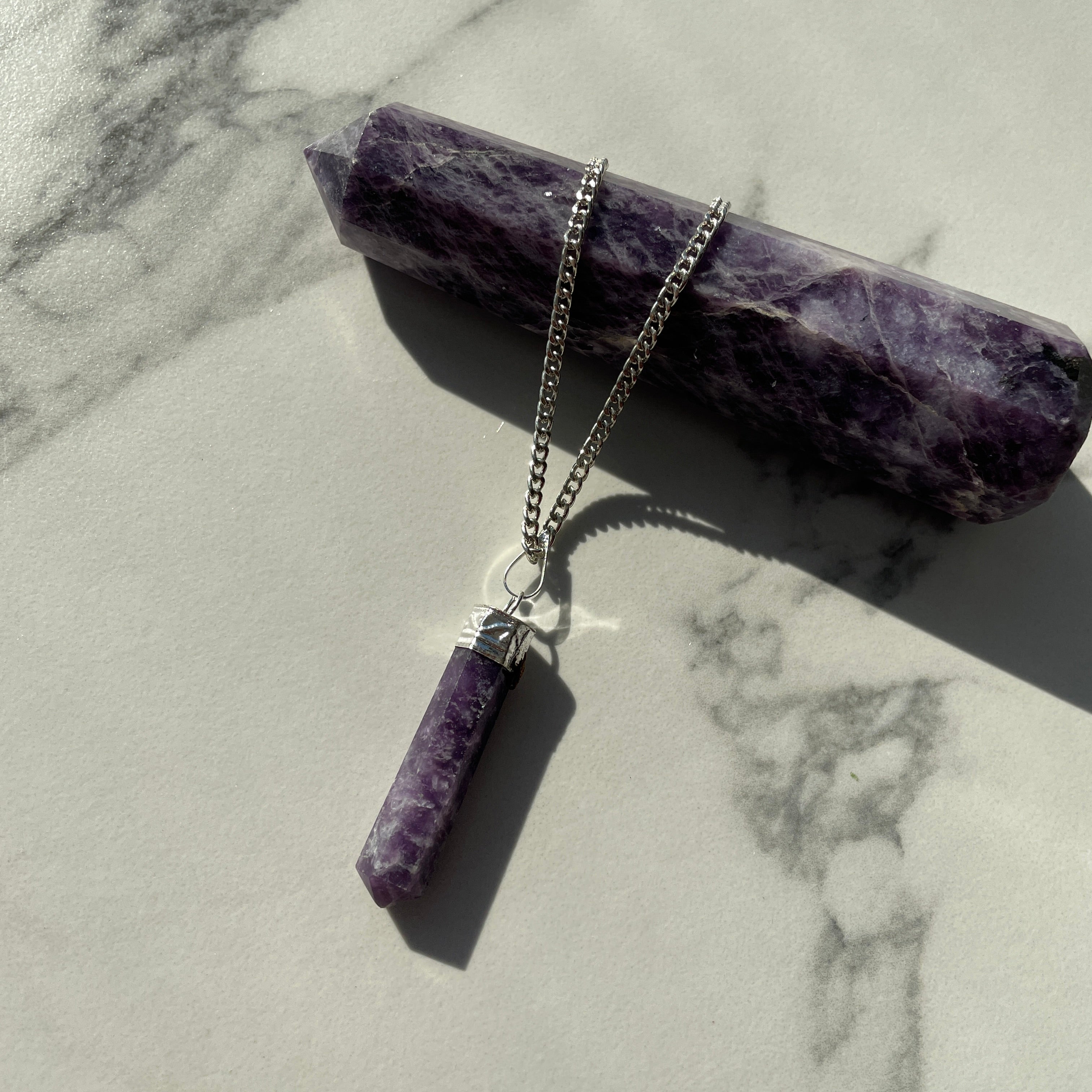 Lepidolite - Cap Point Pendant Lepidolite - Cap Point Pendant